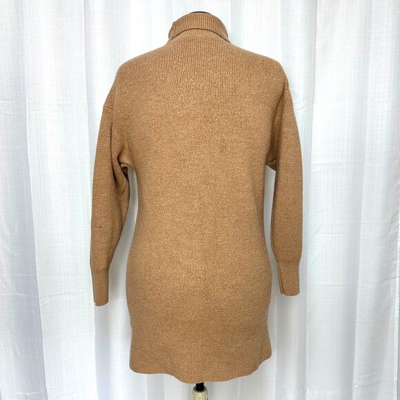Babaton Maclean Merino Wool Mini Dress Oversized Ribbed Turtleneck Sweater Sz: M - Picture 3 of 11